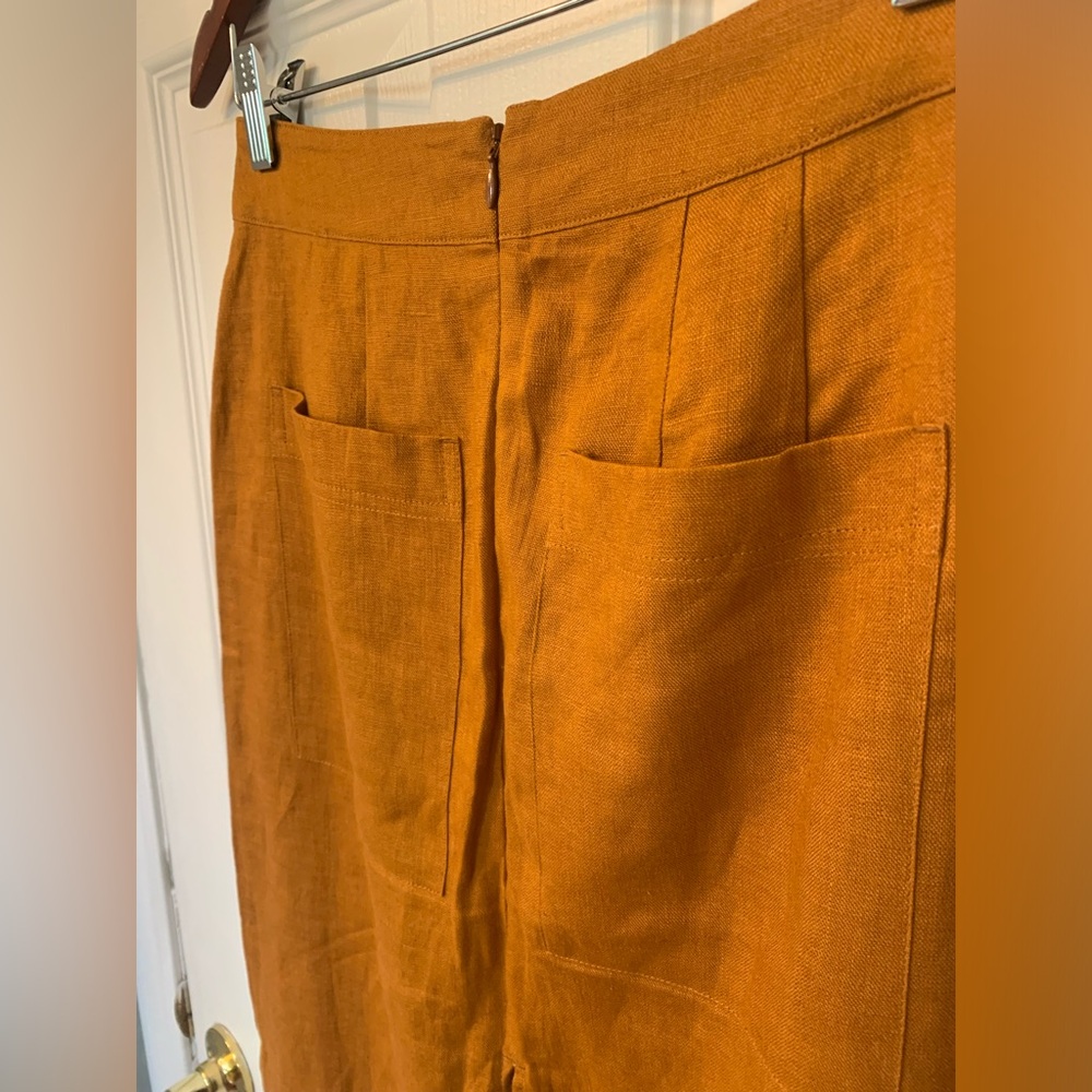 BR Linen Midi Skirt w/ front and back slit - Picture 4 of 7